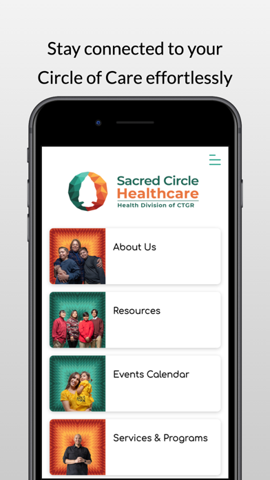 Sacred Circle Outreach Screenshot
