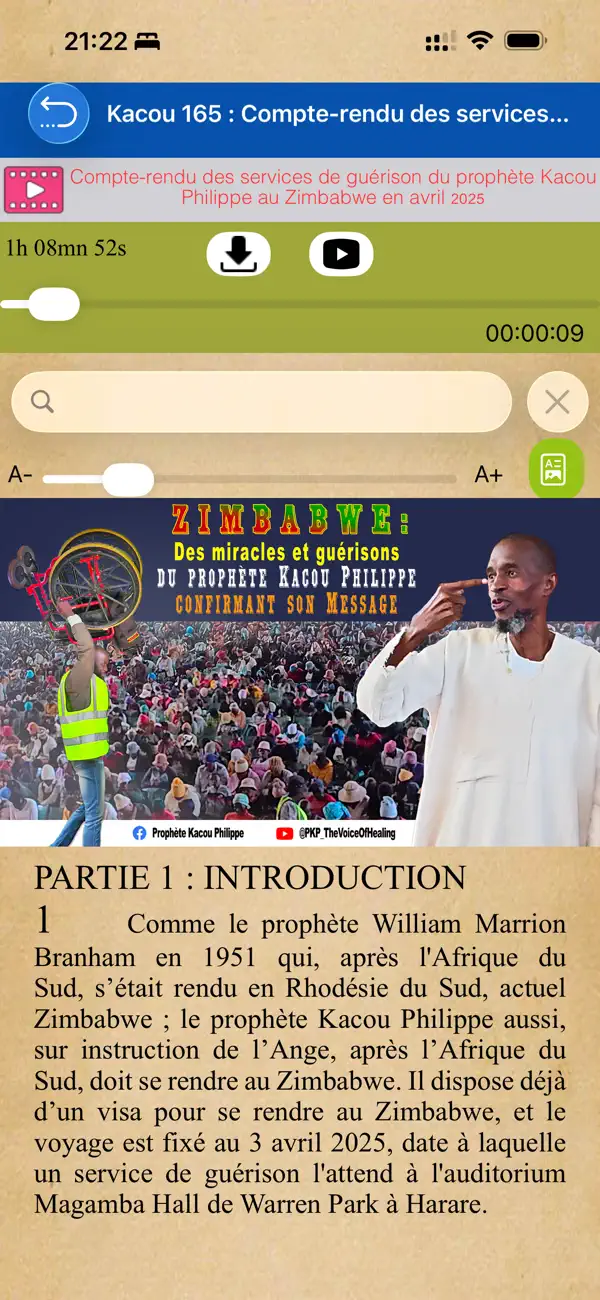 Screenshot #2 pour Prophète Kacou (texte + audio)