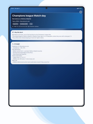 GameScope – Sports Picks iPad screenshot