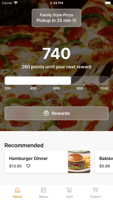 Family Style Pizza To Go app screenshot