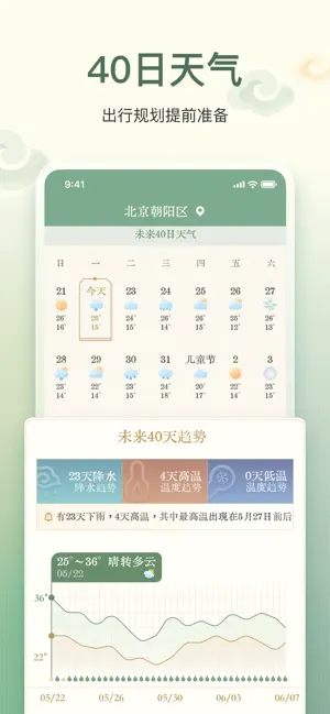 安心天气-中国风诗画天气&十二时辰养生 iPhone screenshot 5