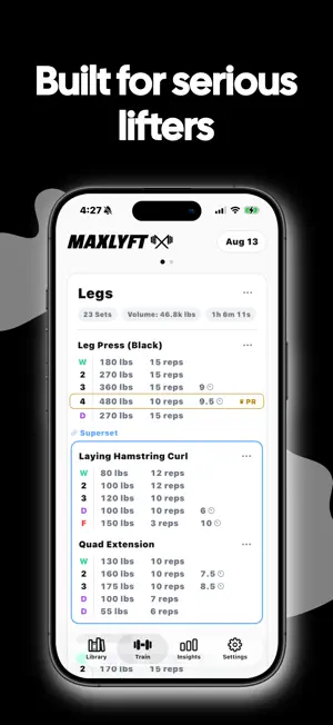 Maxlyft - Free Workout Tracker screenshot 1