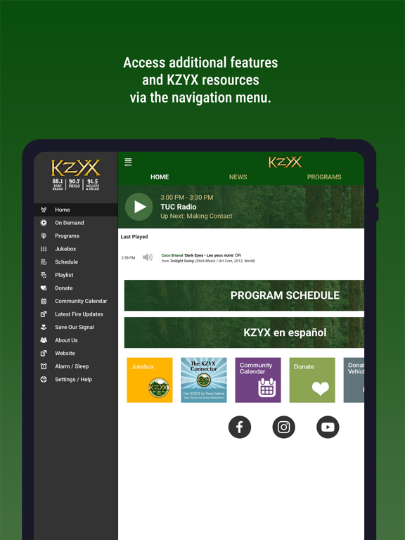 KZYX Public Broadcasting App iPad screenshot 6 - News app