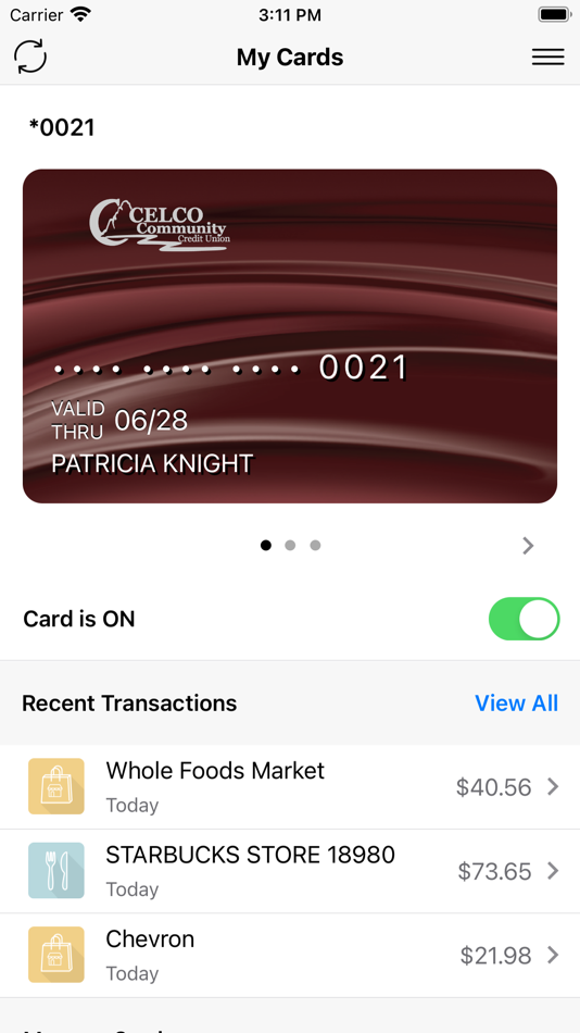 #1. Celco Card Control (iOS) 由: Celco Community Federal Credit Union