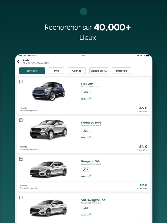 Screenshot #6 pour Location de voitures app