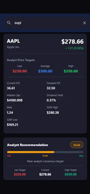 StockOptionsView screenshot 1