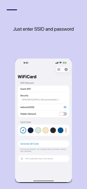 WiFiCard: WiFi Password QR screenshot 3