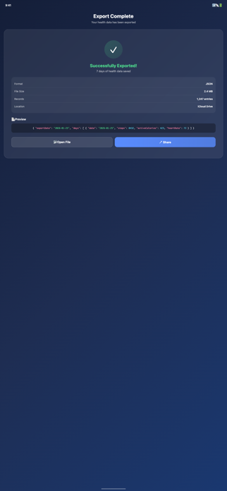 HealthSync Export Screenshot 2 of 2