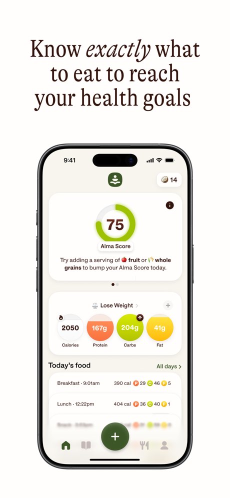 Alma: Nutrition Coach screenshot 1