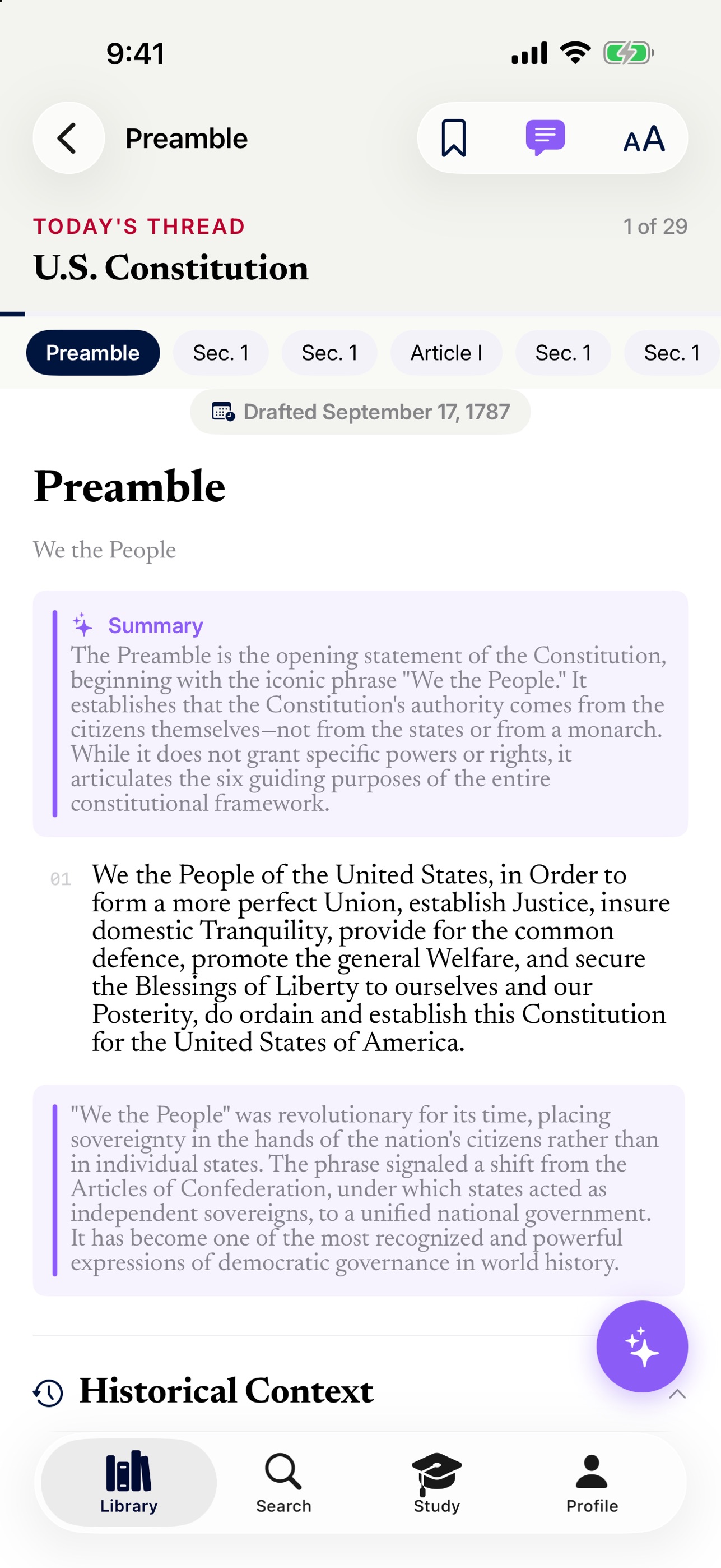 Screenshot 3 of The Constitution App