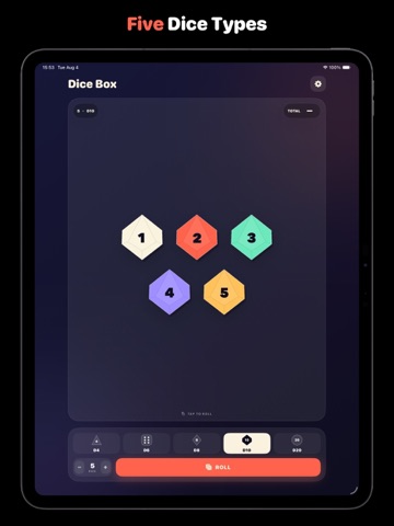 Dice Box - Quick Dice Roller iPad screenshot
