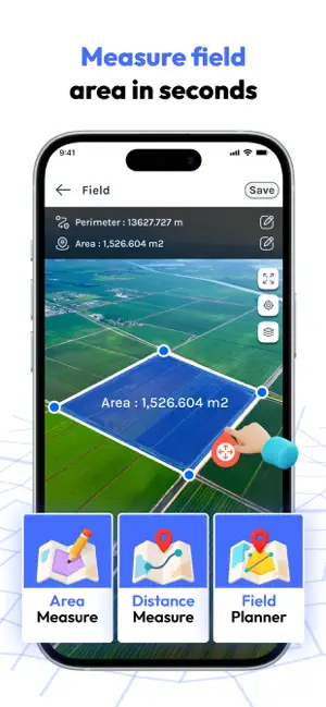 GPS Field Area Maps: FieldCalc iPhone screenshot 2