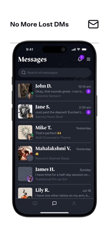 CO:CREATE - Tattoo Booking iPhone screenshot