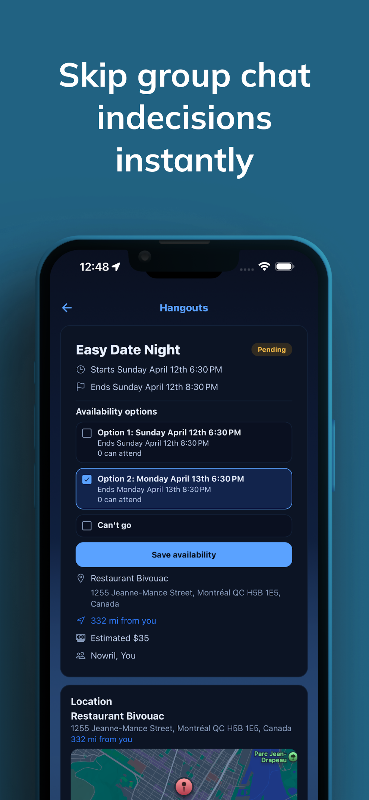 Dont Miss Out: Hangout Planner screenshot 4
