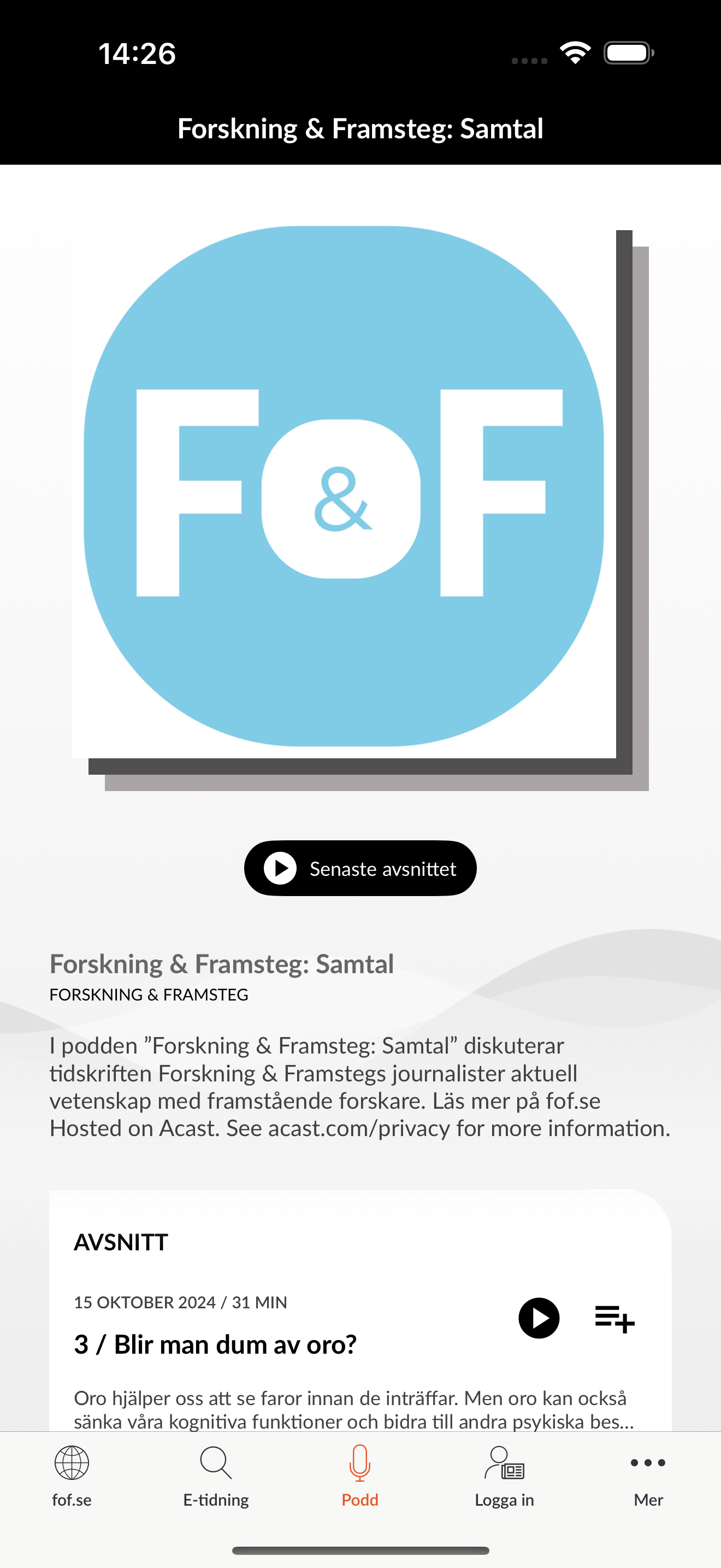 Forskning & Framsteg