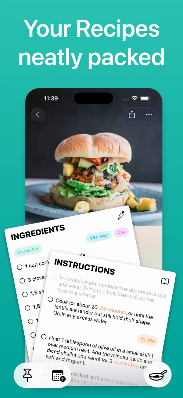 Screenshot #1 pour Ambre : Carnet de Recettes