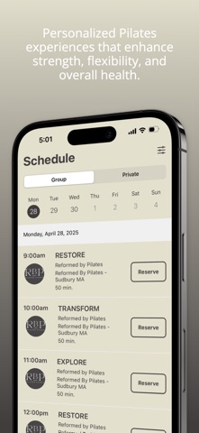 Reformed by Pilates iPhone screenshot