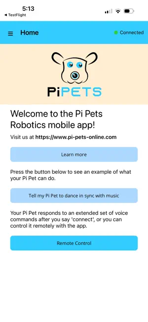 Pi Pets Robotics Mobile App screenshot 1