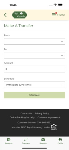 Bank of Magnolia Mobile iPhone screenshot
