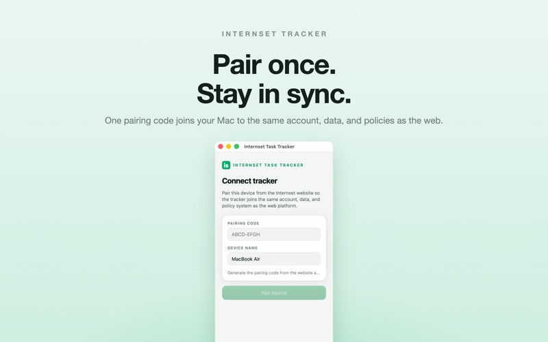 Internset Tracker screenshot