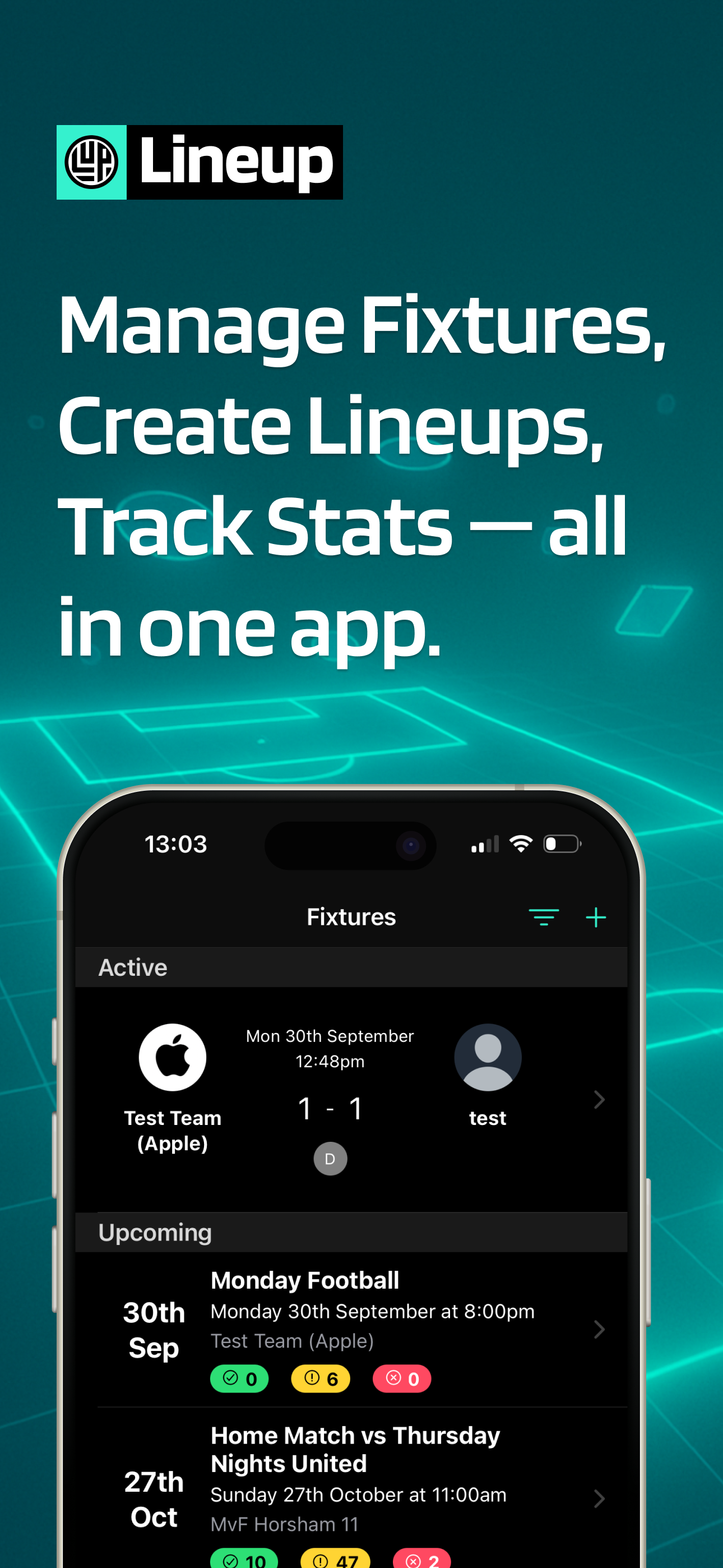 Lineup - Soccer Team App
