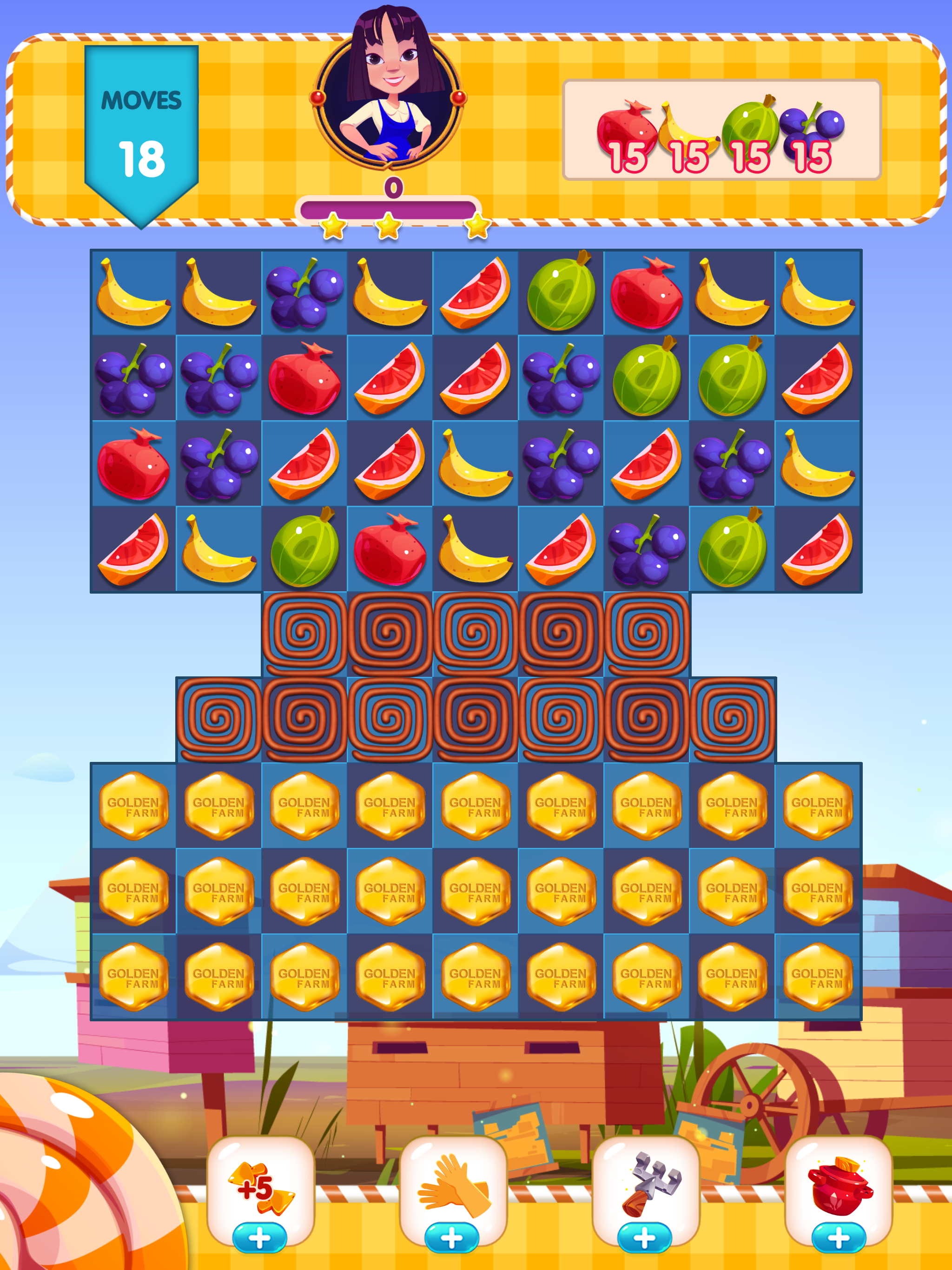 Golden Farm: Match 3 Puzzle