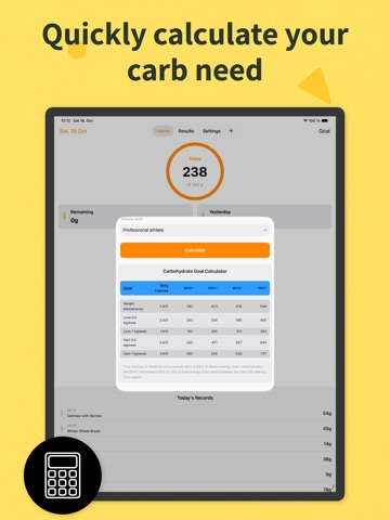 Carb Tracker - Caddy iPad screenshot