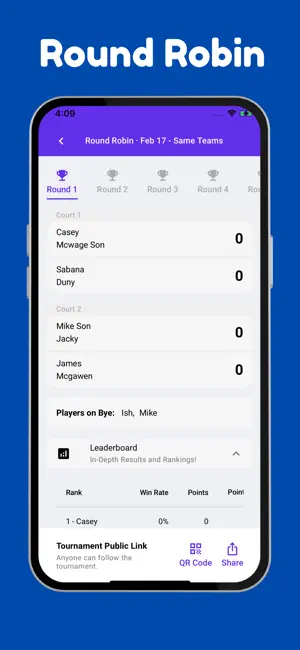 Pickleball Round Robin Maker screenshot 2