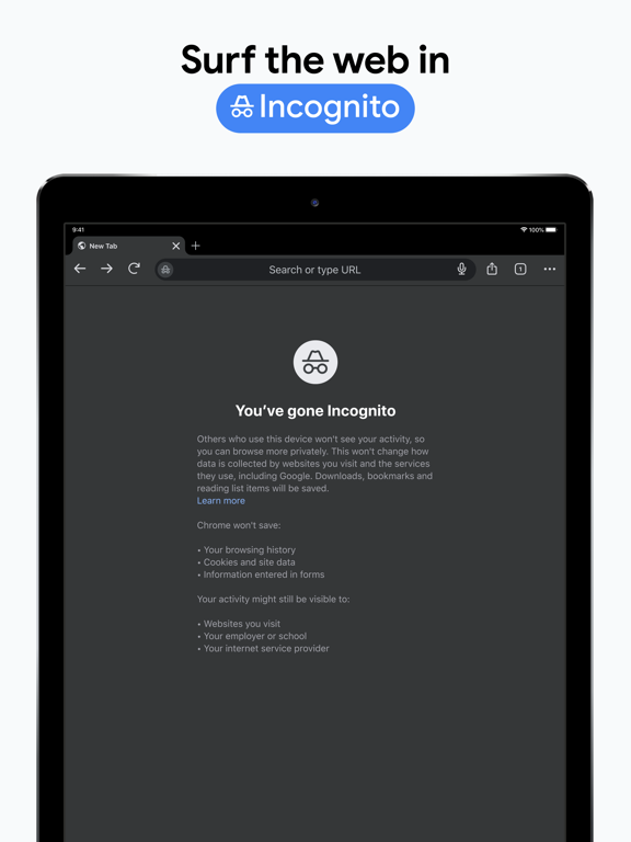 Google Chrome iPad screenshot 6 - Utilities app