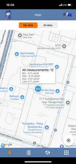 RadexReadMap screenshot 2