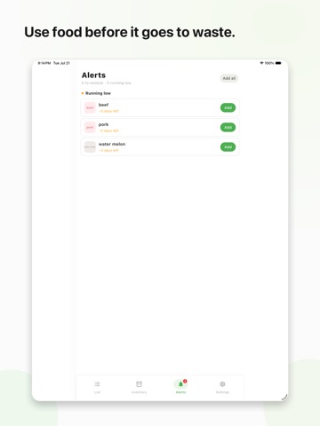 Shopping List + Inventory ipad screenshot 4