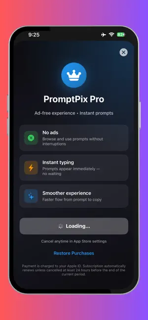 PromptPix -AI Prompt Generator iPhone screenshot 1
