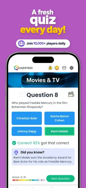 Quizified Daily Trivia Quiz screenshot 1