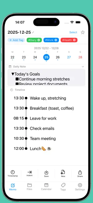 TimeLog – Simple Notes screenshot 1