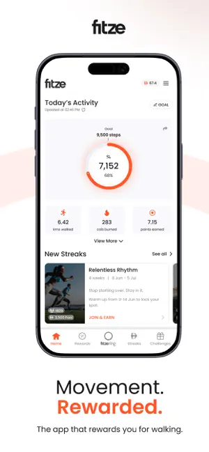 fitze: Movement. Rewarded. iPhone screenshot 1