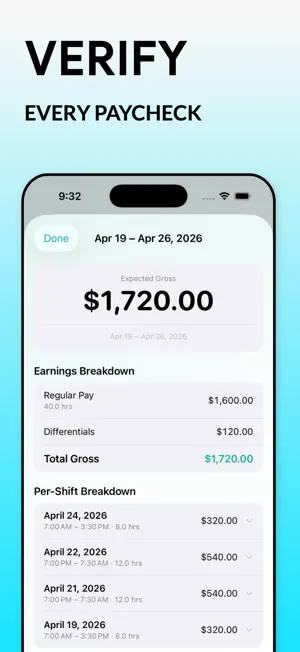 NurseShift Paycheck Calculator screenshot 2