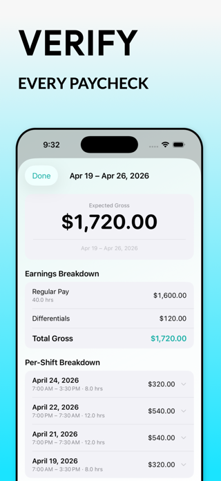 NurseShift Paycheck Tracker Screenshot 2 of 7