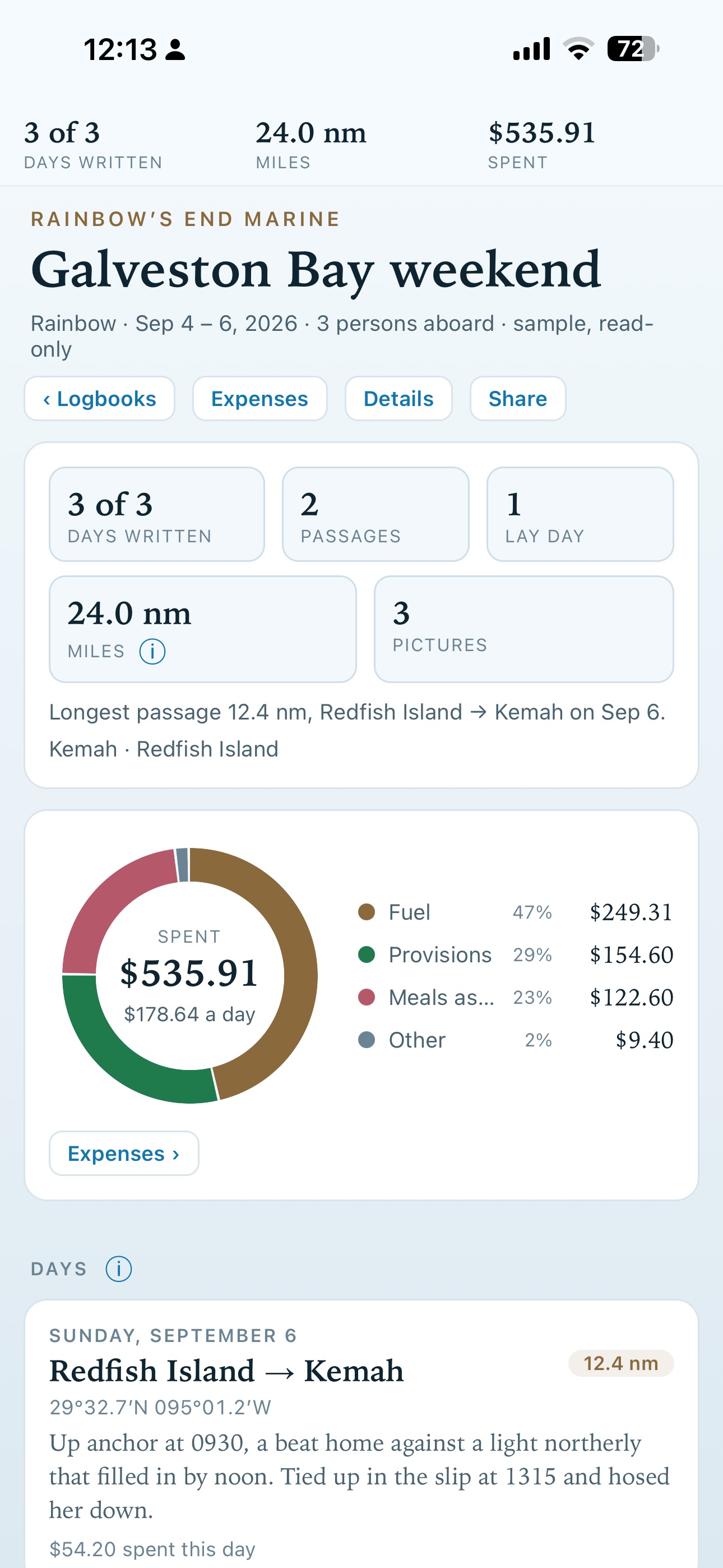 Screenshot 3 of Rainbow's End Logbook