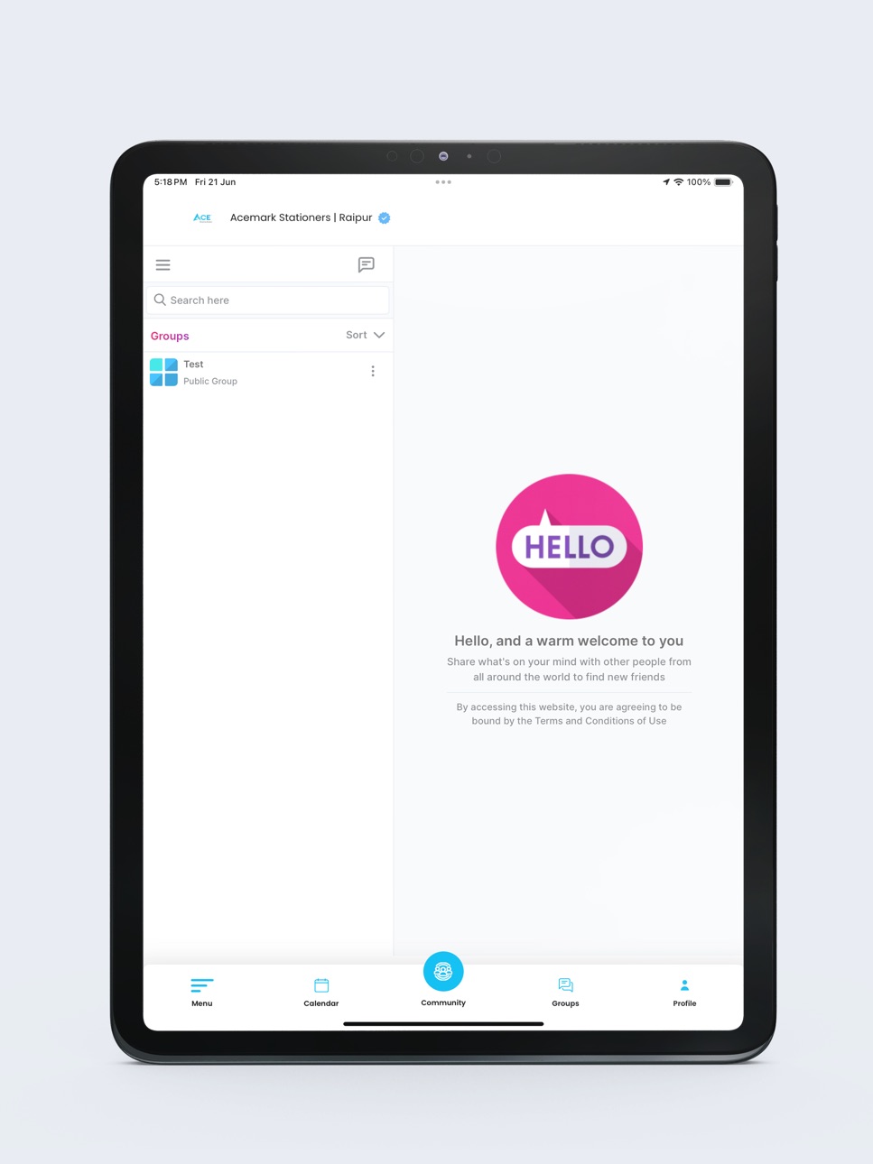 iPad screenshot