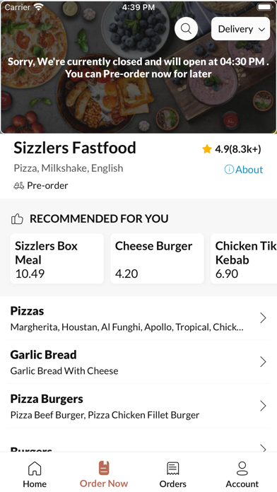 Sizzlers Fastfood Screenshot