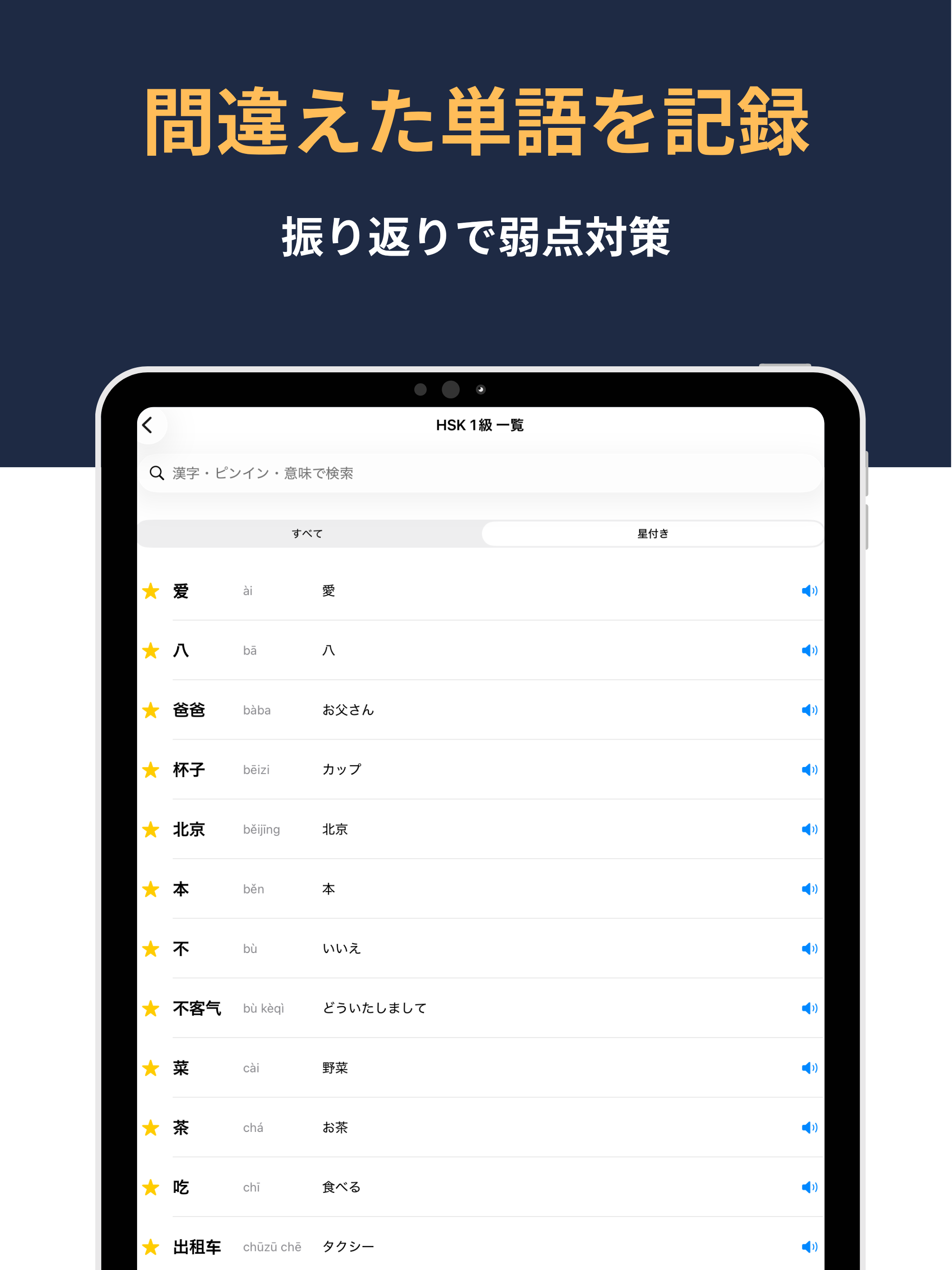 中国語　ピンイン HSK  暗記 -パンダ単語