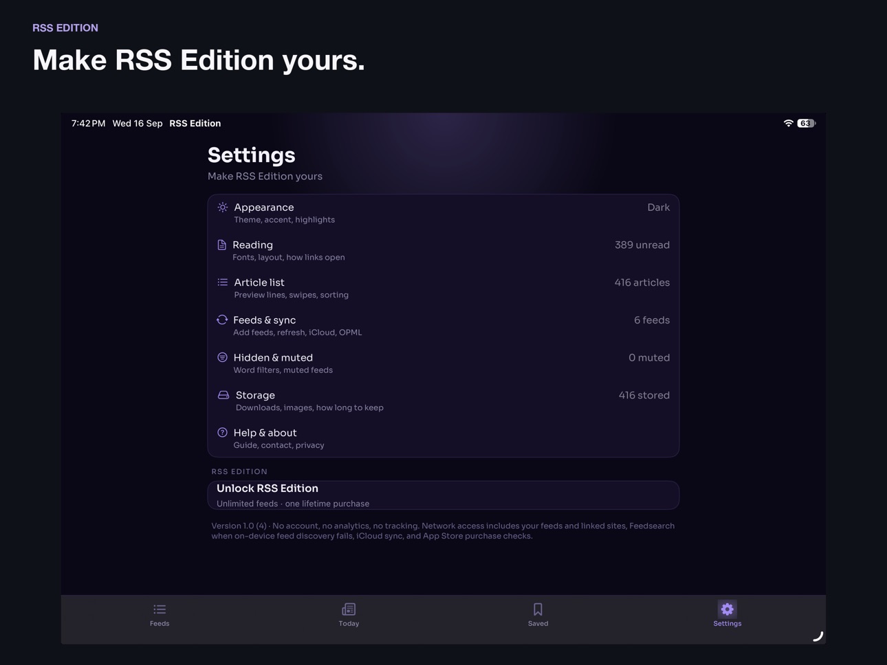 Screenshot 8 of RSS Edition: Feed Reader