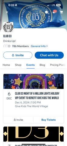 The Club D3 App iPhone screenshot
