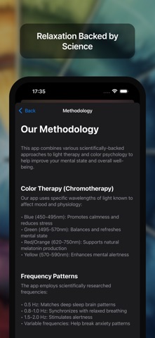 RelaxColors: Light Therapy AI iPhone screenshot