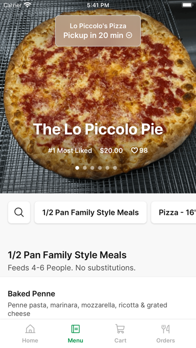 Lo Piccolo's Pizza iPhone screenshot 2 - Food & Drink app