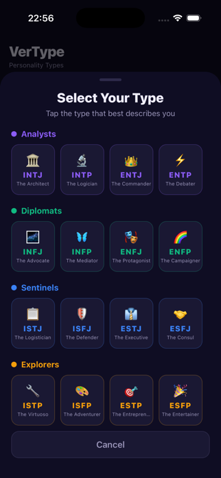 VerType: Personality Types Screenshot 5 of 10