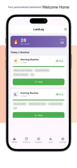 LumiLog - Skincare Routine screenshot 1
