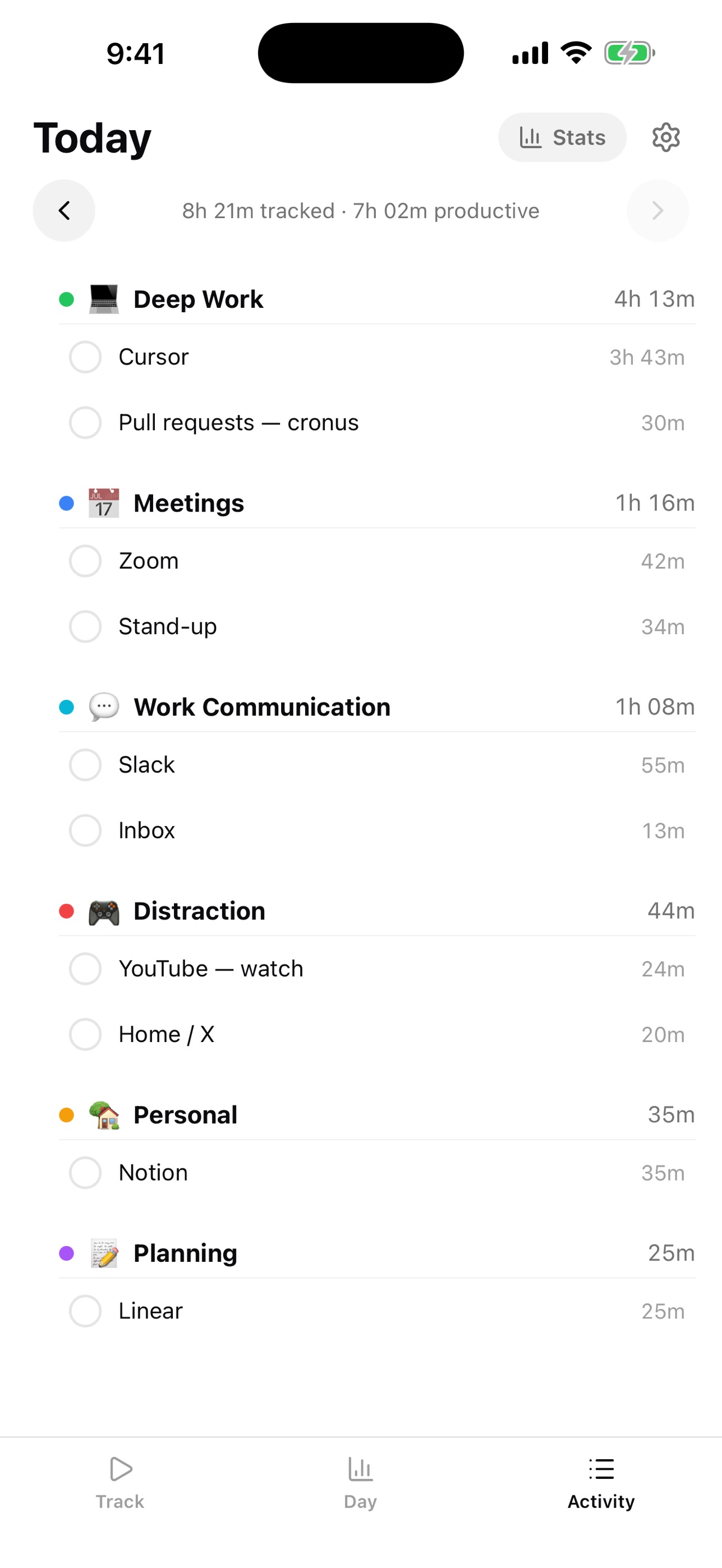 Screenshot 2 of Cronus - AI Time Tracker