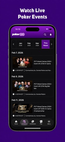 PokerGO: Stream Poker TV iPhone screenshot