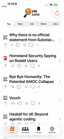 HN Lens screenshot